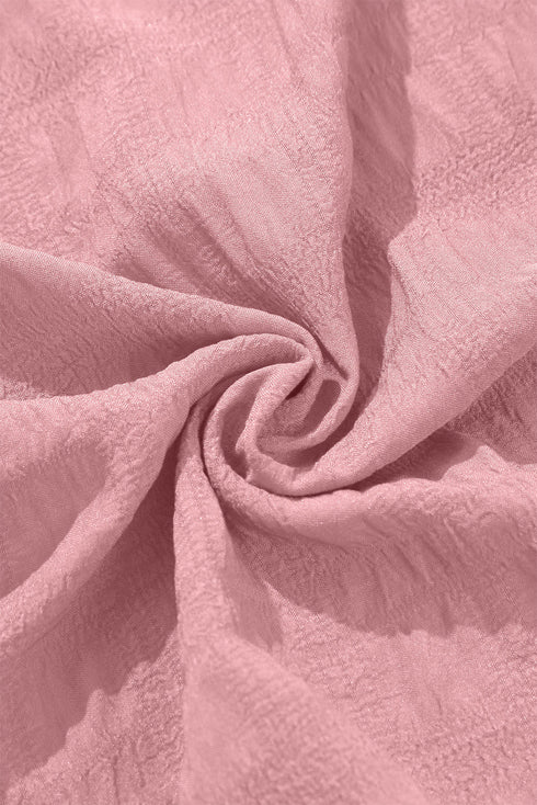 Lace Up Ruched Front Ruffle Hem Long Sleeve A-Line Plus Size Midi Dress