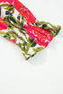 Lace Up V Neck Floral Print Flounce Sleeve Blouse