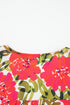 Lace Up V Neck Floral Print Flounce Sleeve Blouse