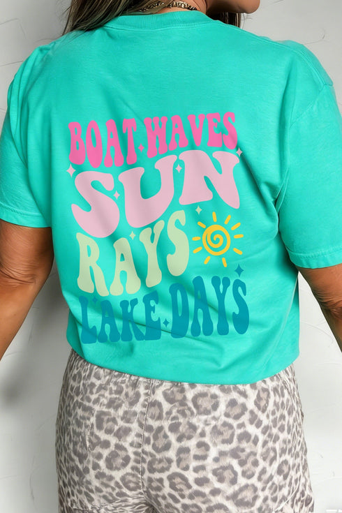 Lake Days Double Sided Letter Print Graphic Tee