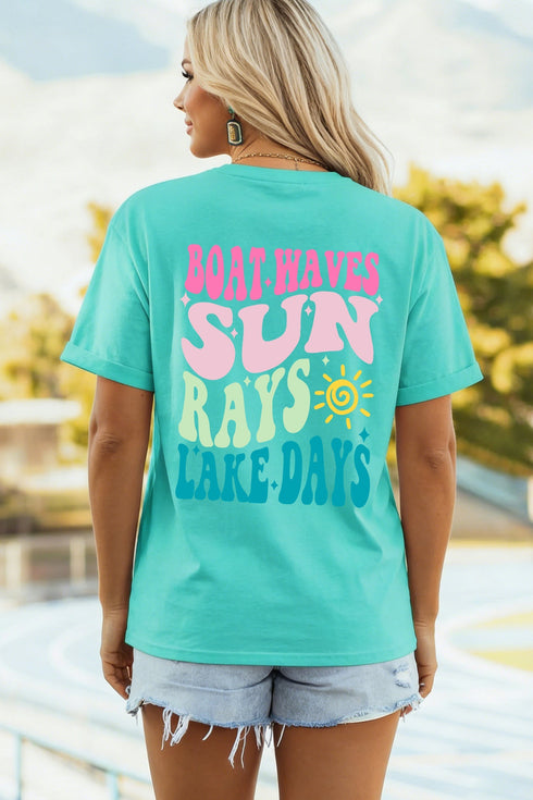 Lake Days Double Sided Letter Print Graphic Tee