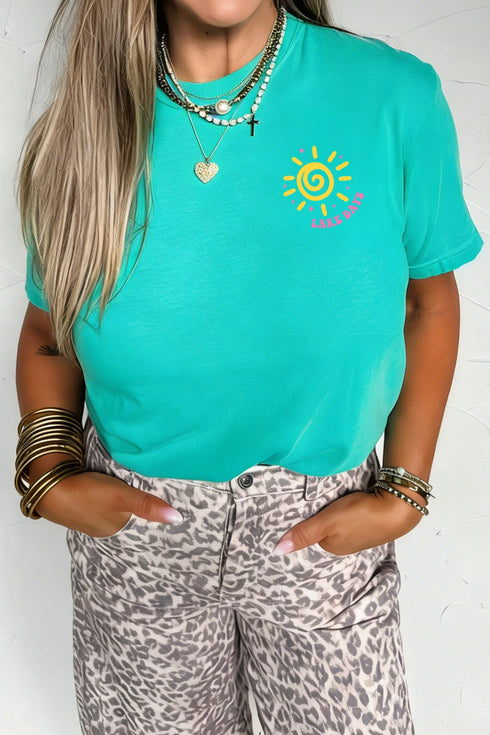 Lake Days Double Sided Letter Print Graphic Tee