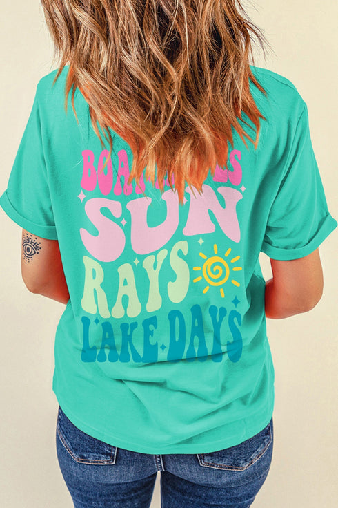 Lake Days Double Sided Letter Print Graphic Tee