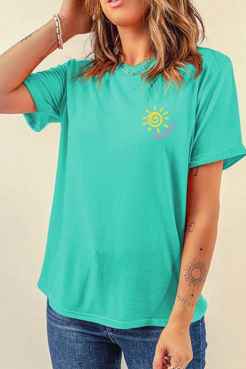 Lake Days Double Sided Letter Print Graphic Tee