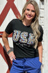 Land Of The Free Animal Print Graphic Tee