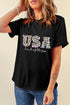 Land Of The Free Animal Print Graphic Tee