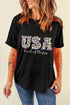Land Of The Free Animal Print Graphic Tee