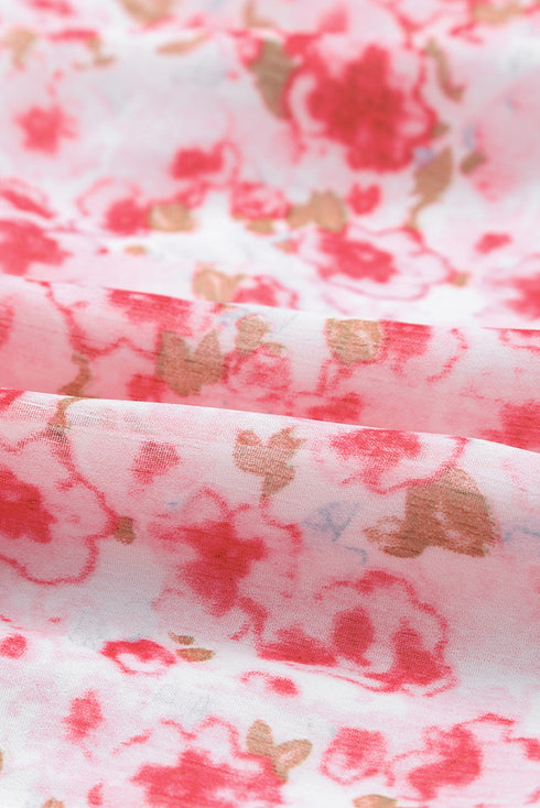 Lantern Sleeve Deep V Neck Knotted Tiered Mini Dress