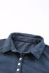 Lantern Sleeve Snap Button Placket Washed Pullover Casual Round Neck Sweatshirt
