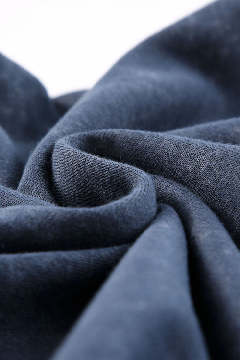 Lantern Sleeve Snap Button Placket Washed Pullover Casual Round Neck Sweatshirt