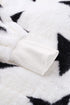 Lapel Collar Scatter Star Print Fuzzy Fleece Coat
