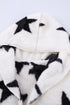 Lapel Collar Scatter Star Print Fuzzy Fleece Coat