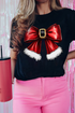 Large Bowknot Graphic Print Crewneck Short Sleeve Tee
