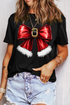 Large Bowknot Graphic Print Crewneck Short Sleeve Tee