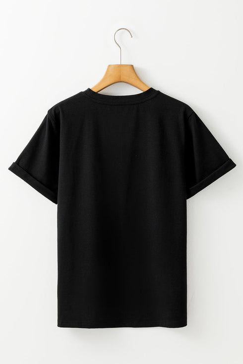 Large Bowknot Graphic Print Crewneck Short Sleeve Tee