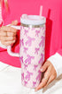 Large Capacity Bowknot Print Alloy Travel Cup Tumbler