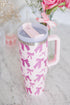 Large Capacity Bowknot Print Alloy Travel Cup Tumbler