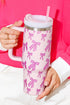 Large Capacity Bowknot Print Alloy Travel Cup Tumbler