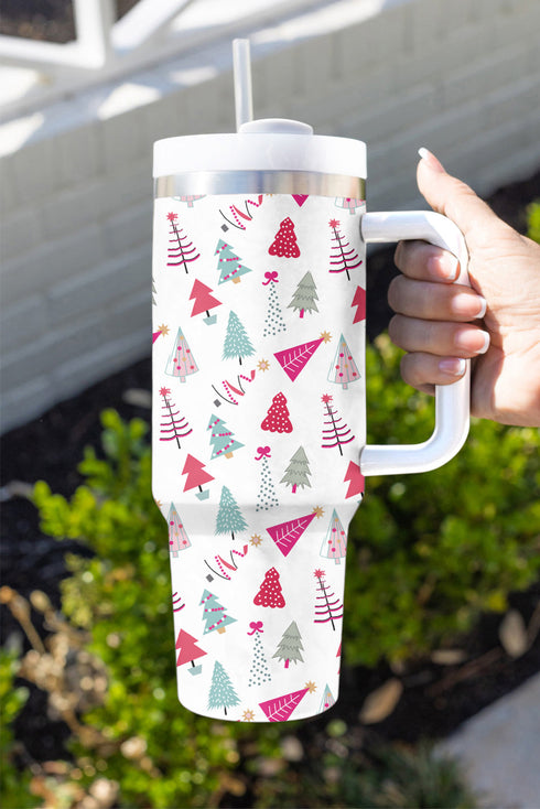 Large Capacity Cartoon Tree Print Alloy Travel Tumbler