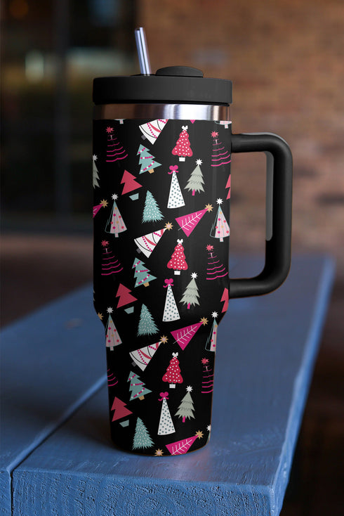 Large Capacity Cartoon Tree Print Alloy Travel Tumbler