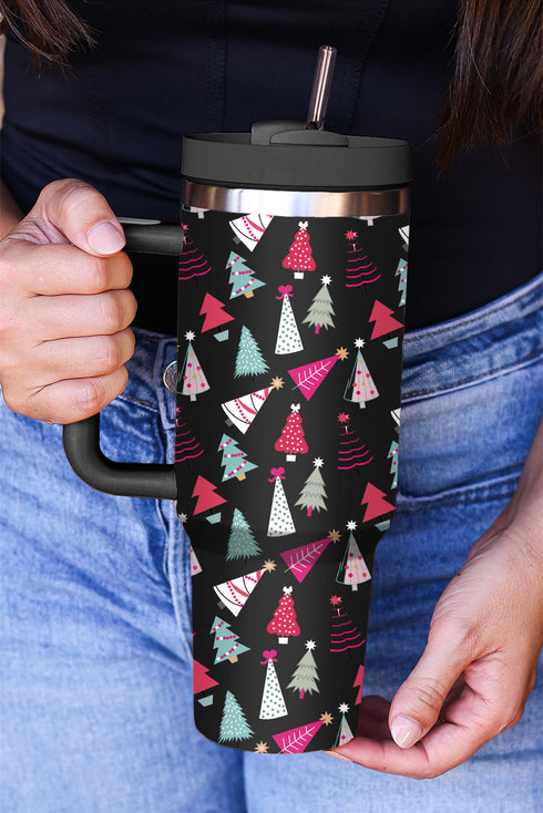 Large Capacity Cartoon Tree Print Alloy Travel Tumbler