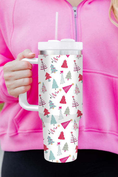 Large Capacity Cartoon Tree Print Alloy Travel Tumbler