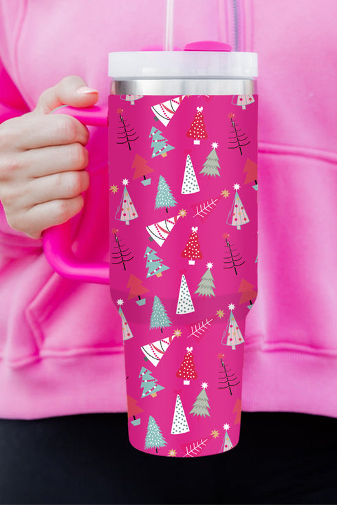 Large Capacity Cartoon Tree Print Alloy Travel Tumbler