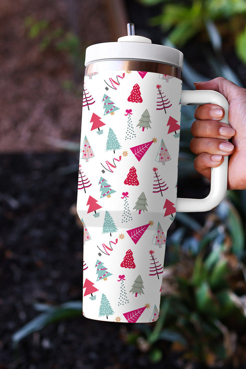 Large Capacity Cartoon Tree Print Alloy Travel Tumbler