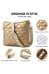 Large Capacity Quilted Faux Leather Shoulder Bag