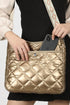 Large Capacity Quilted Faux Leather Shoulder Bag