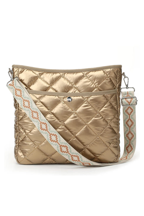 Large Capacity Quilted Faux Leather Shoulder Bag