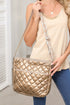 Large Capacity Quilted Faux Leather Shoulder Bag