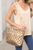 Large Capacity Quilted Faux Leather Shoulder Bag