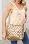 Large Capacity Quilted Faux Leather Shoulder Bag