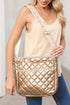Large Capacity Quilted Faux Leather Shoulder Bag