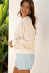 Large Floral Graphic Drop Shoulder Pullover Sweatshirt