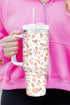 Large Floral Print Stainless Steel Travel Drinkware Tumbler