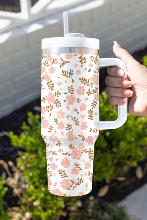 Large Floral Print Stainless Steel Travel Drinkware Tumbler