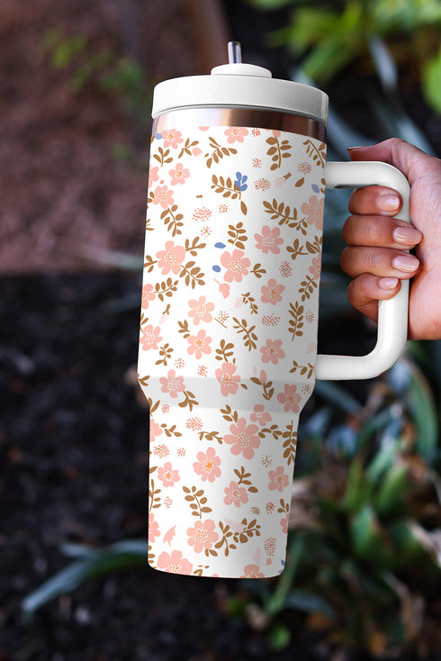 Large Floral Print Stainless Steel Travel Drinkware Tumbler