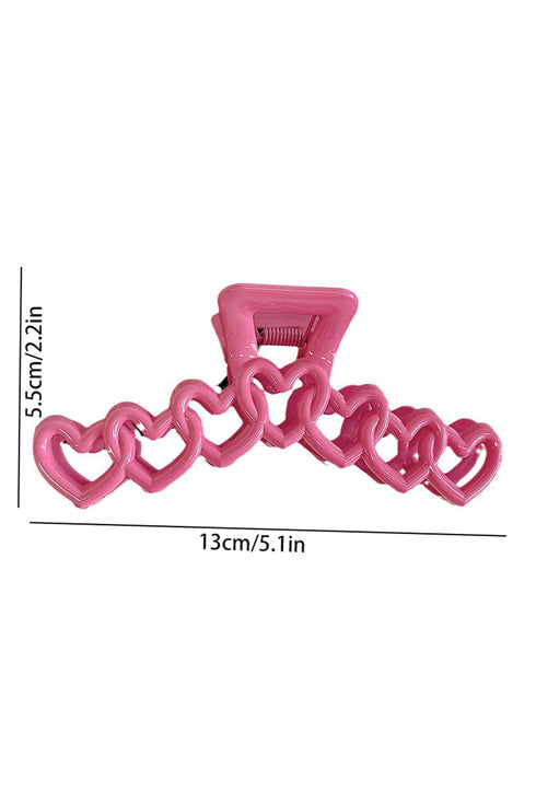Large Heart Shaped Glossy Finish Plastic Hair Claw