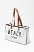 Large Letter Print Canvas Open Top Tote Bag
