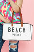 Large Letter Print Canvas Open Top Tote Bag