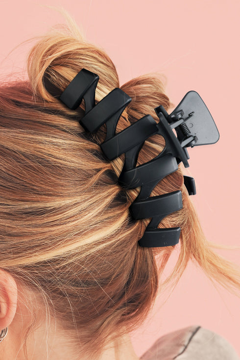 Large Matte Finish Rectangular Cutout Non Slip Hair Claw