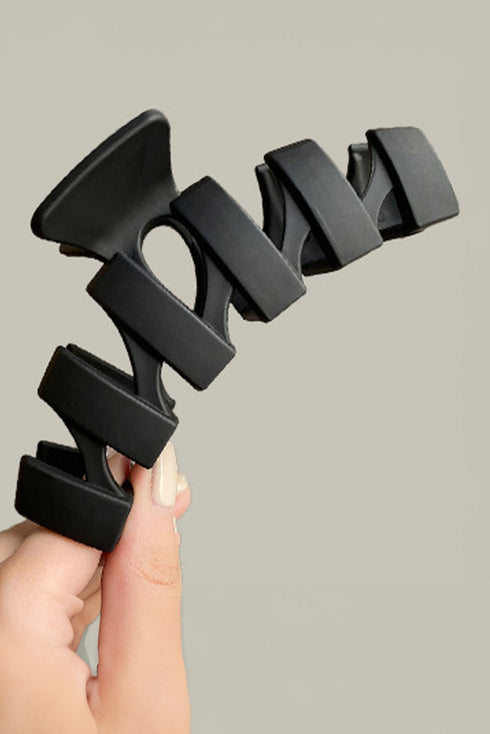 Large Matte Finish Rectangular Cutout Non Slip Hair Claw