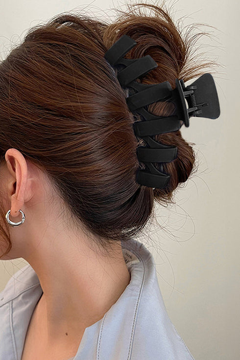 Large Matte Finish Rectangular Cutout Non Slip Hair Claw