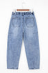 Large Patch Pocket Drawstring Paperbag Waist Barrel Jeans