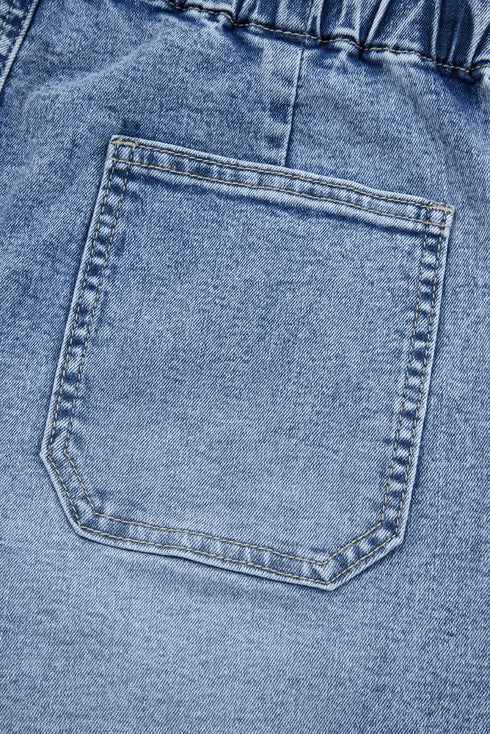 Large Patch Pocket Drawstring Paperbag Waist Barrel Jeans
