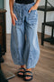 Large Patch Pocket Drawstring Paperbag Waist Barrel Jeans