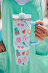 Large Patterned Alloy Travel Cup With Handle Tumbler