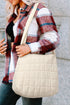Large Quilted Texture Puffer Style Shoulder Bag